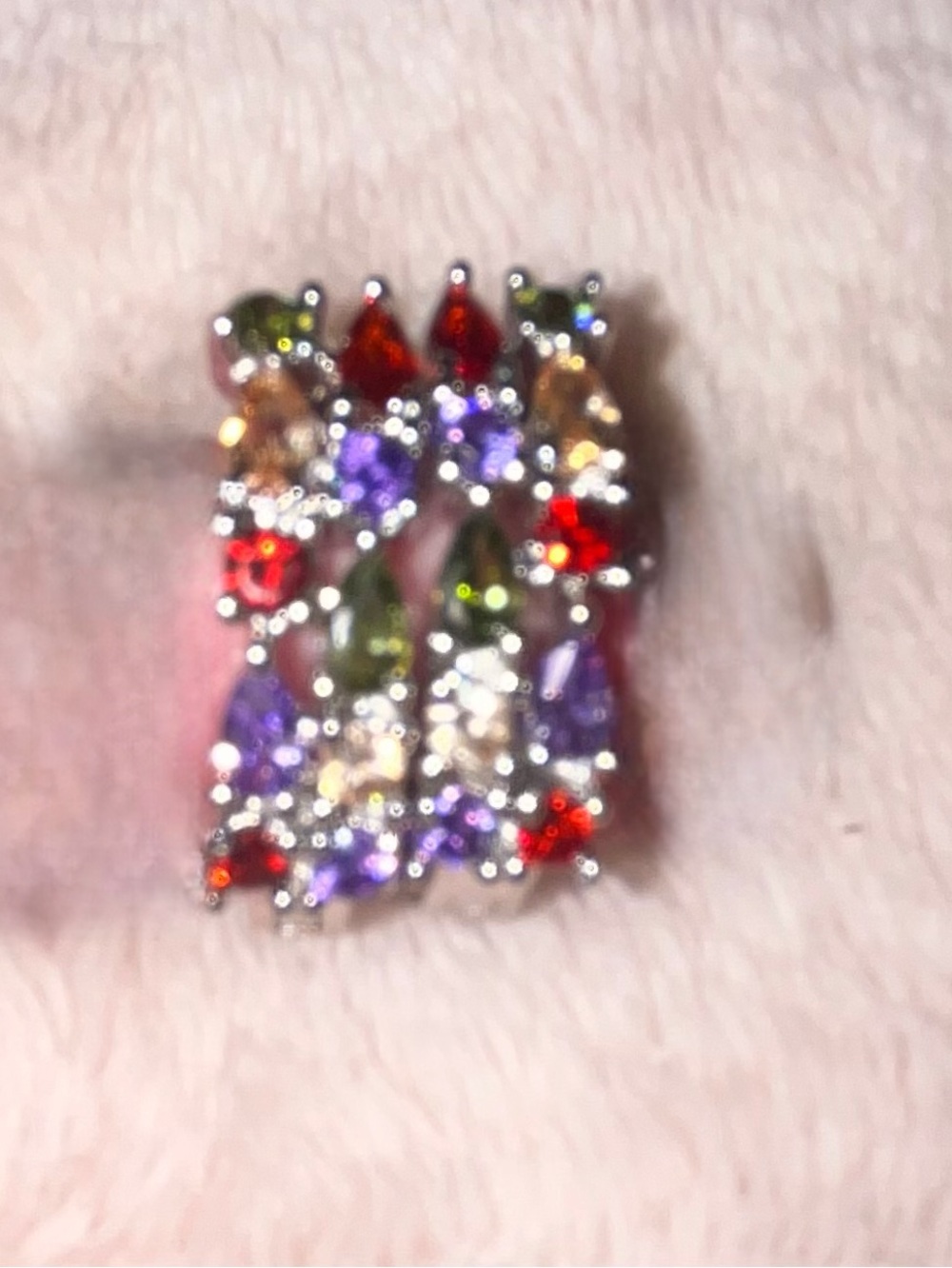 Multi-Color Gemstone Cluster Women's earrings